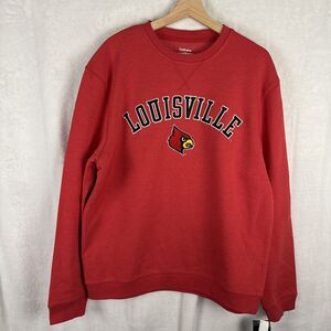 Louisville Cardinals Crewneck Sweatshirt Size Large Red NCAA Collegiate NWT